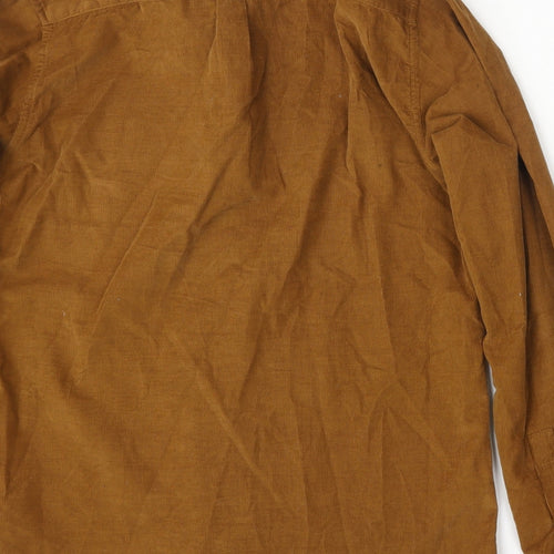 Primark Mens Brown  Cotton  Dress Shirt Size M Collared Button