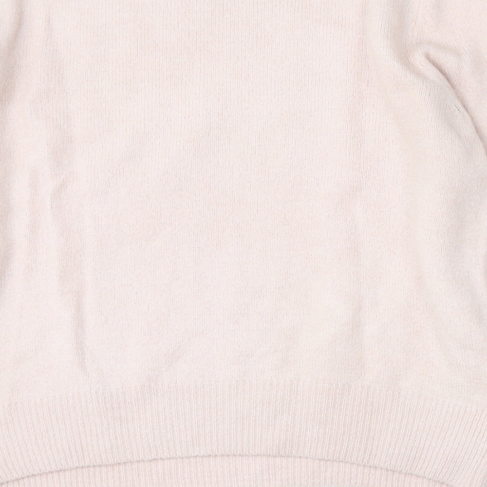 Peacocks Womens Pink Round Neck  Acrylic Pullover Jumper Size L