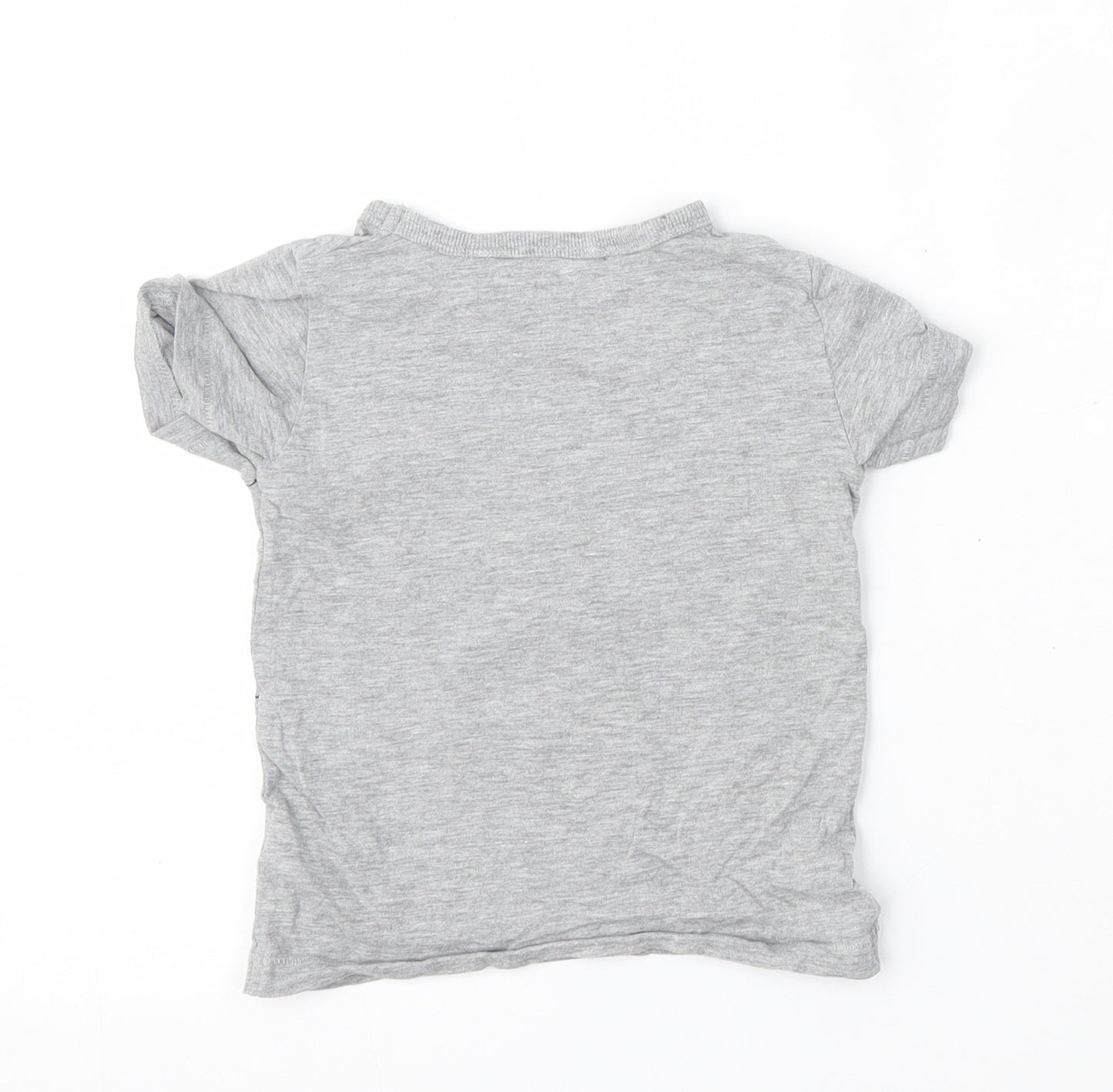 NEXT Boys Grey  Cotton Basic T-Shirt Size 12-18 Months Round Neck  - cars