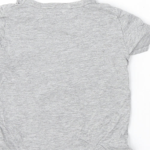 NEXT Boys Grey  Cotton Basic T-Shirt Size 12-18 Months Round Neck  - cars