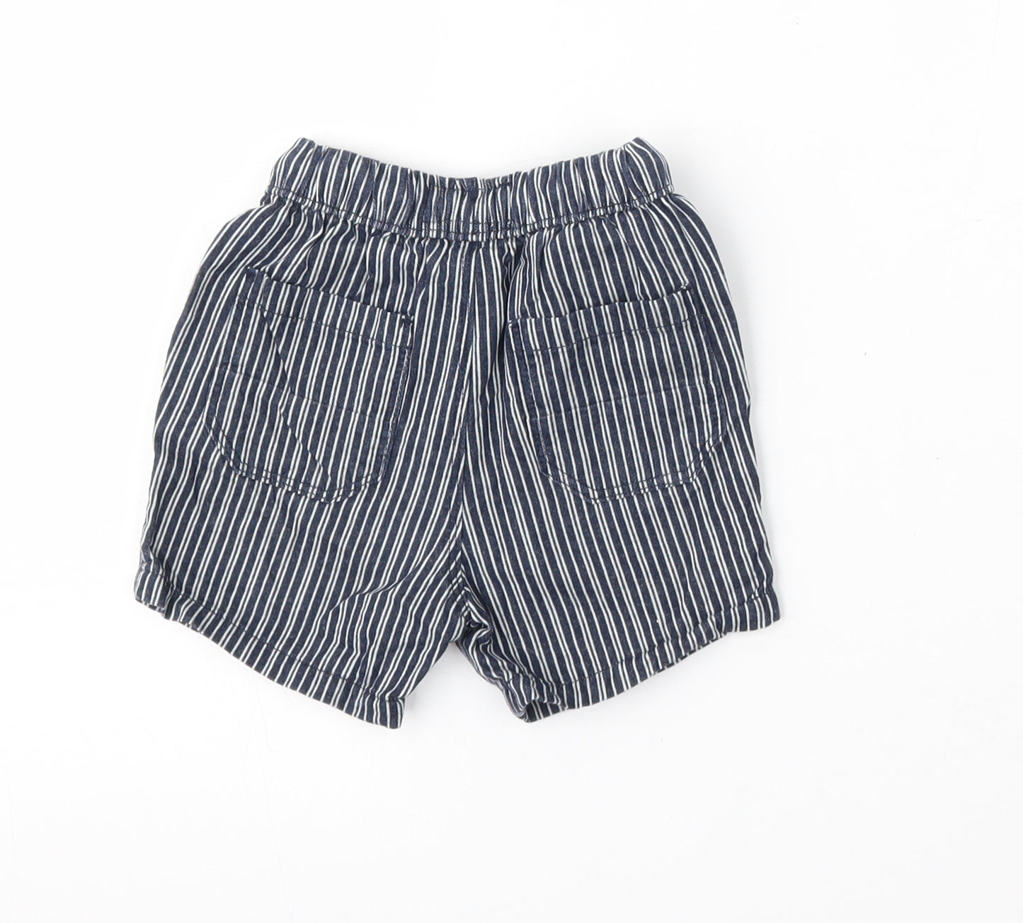 NEXT Boys Blue Striped Cotton Cropped Trousers Size 12-18 Months  Tie - Shorts