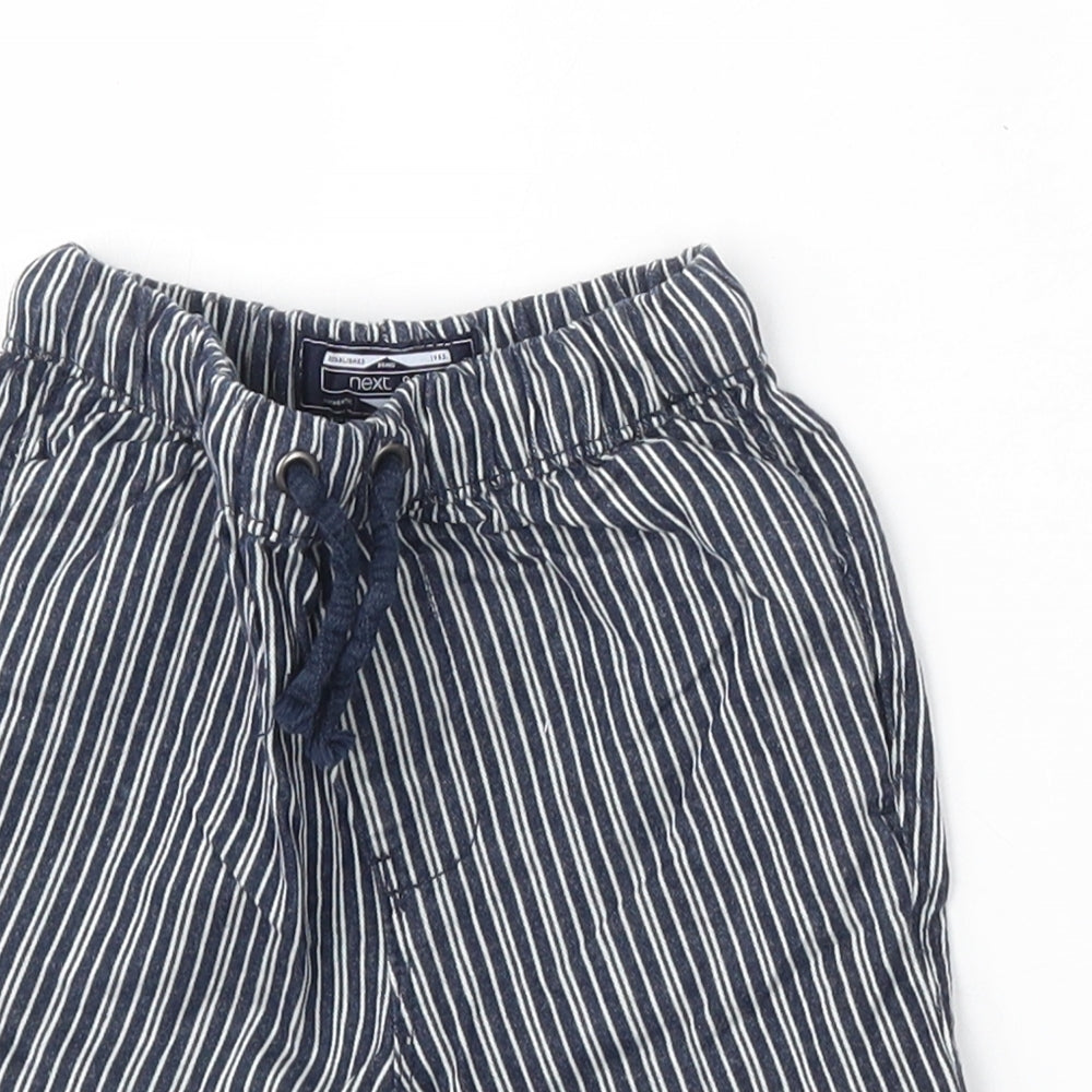 NEXT Boys Blue Striped Cotton Cropped Trousers Size 12-18 Months  Tie - Shorts