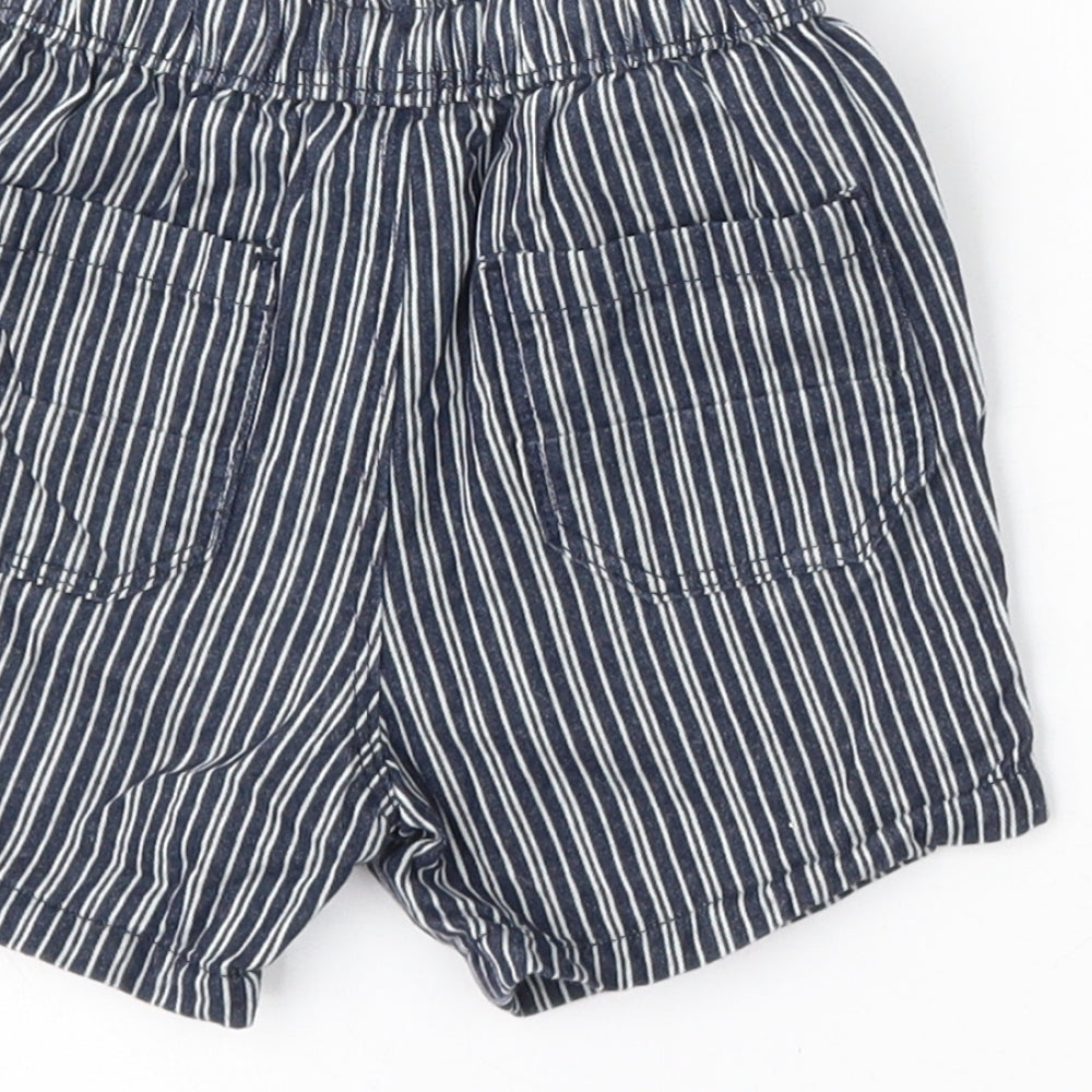 NEXT Boys Blue Striped Cotton Cropped Trousers Size 12-18 Months  Tie - Shorts