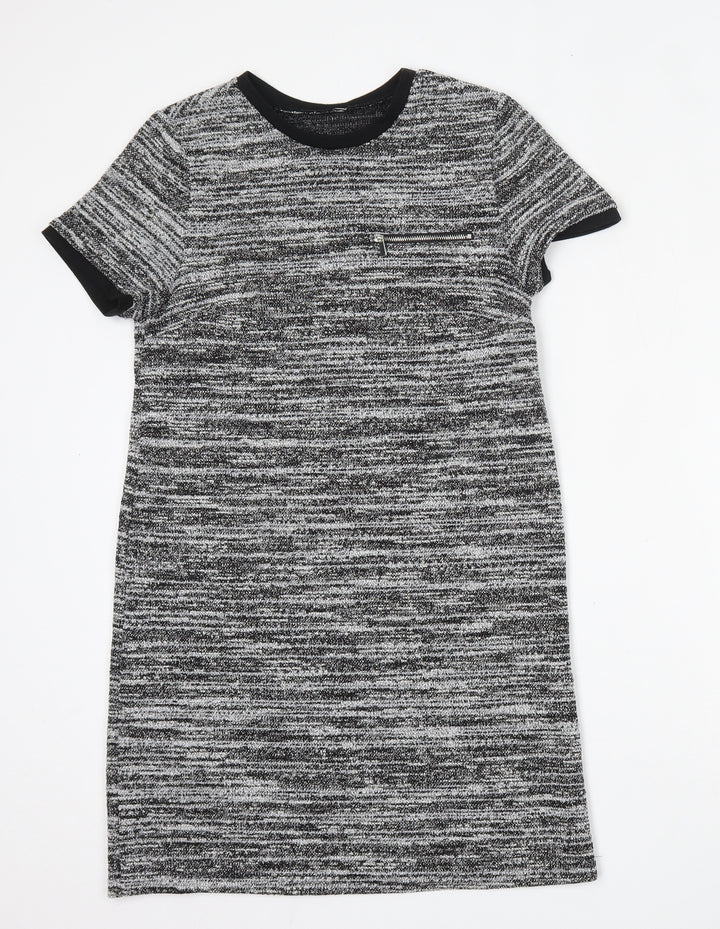 New Look Womens Grey  Polyester Pencil Dress  Size 10  Round Neck
