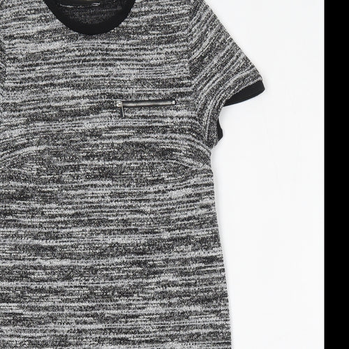 New Look Womens Grey  Polyester Pencil Dress  Size 10  Round Neck