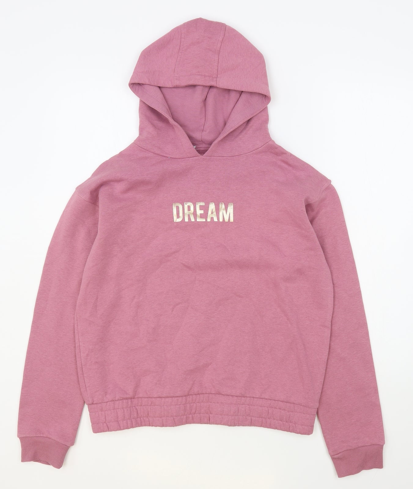 Primark Girls Pink  Cotton Pullover Hoodie Size 13-14 Years  Pullover