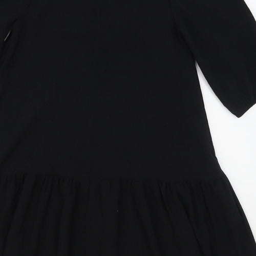 Primark Womens Black  Viscose Trapeze & Swing  Size 6  Round Neck Button