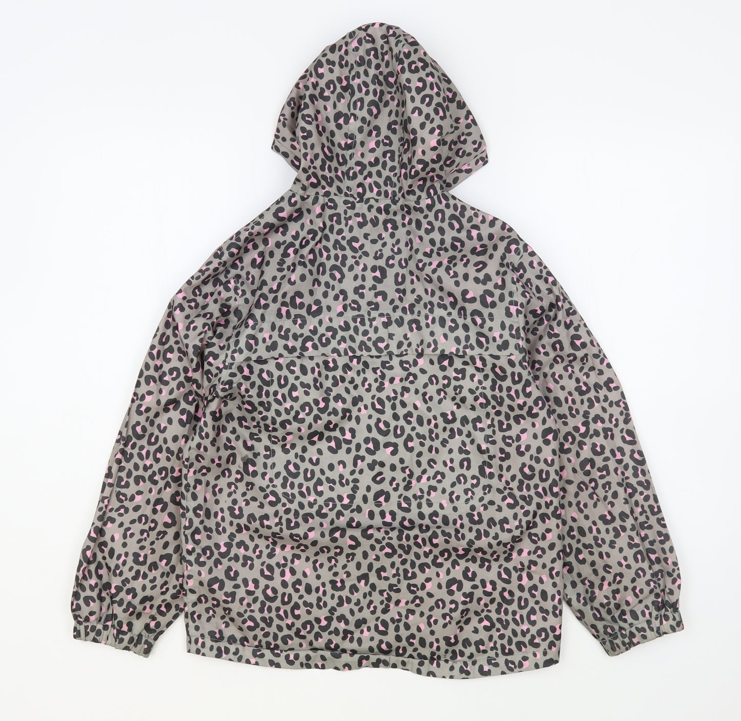 TU Girls Grey Animal Print  Rain Coat Coat Size 7-8 Years  Zip
