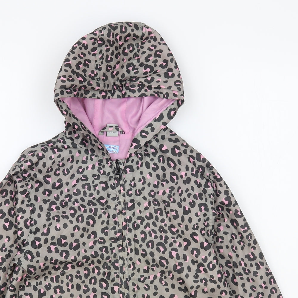 TU Girls Grey Animal Print  Rain Coat Coat Size 7-8 Years  Zip