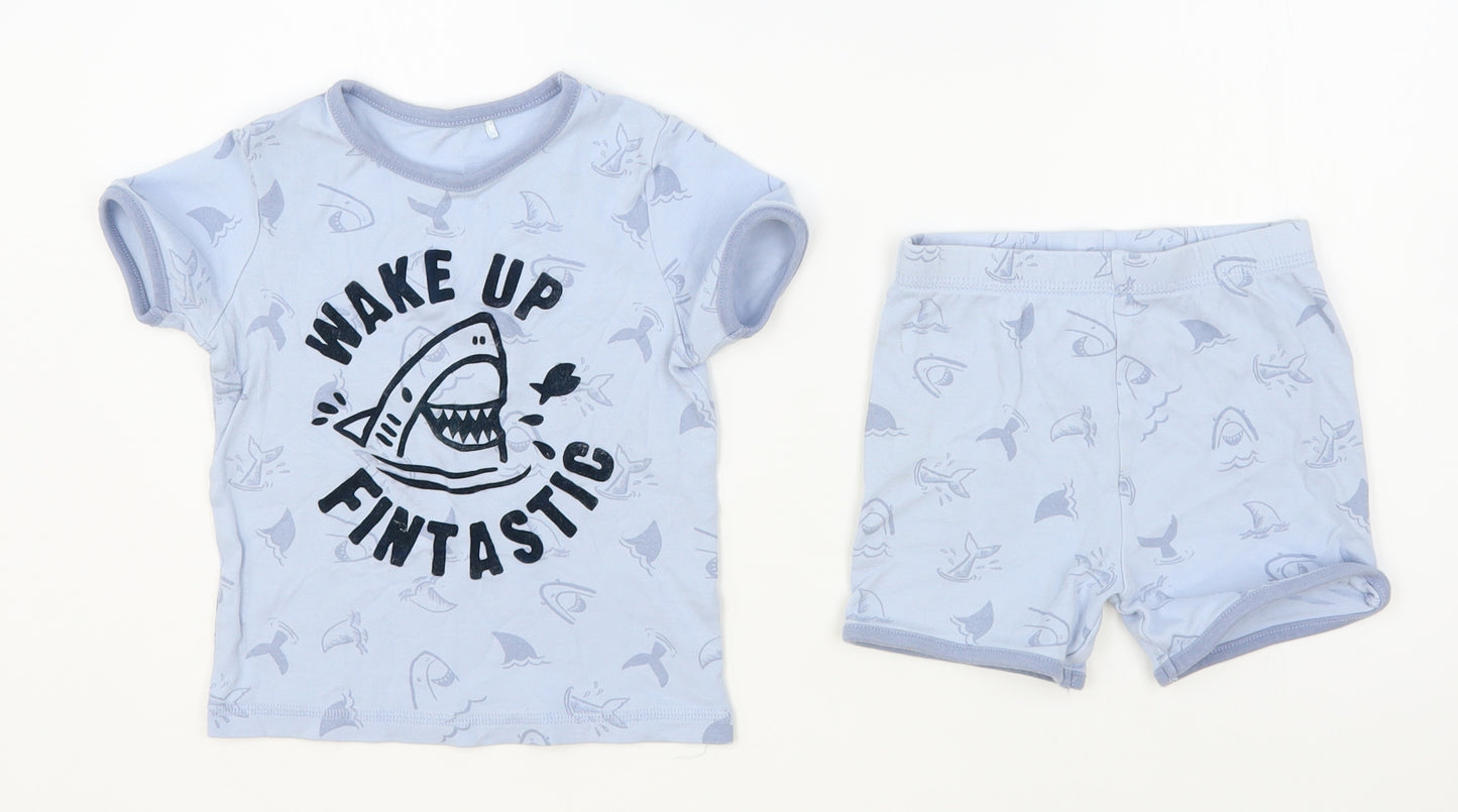 George Boys Blue Geometric 100% Cotton  Pyjama Pants Size 3-4 Years  Pullover