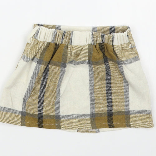 SheIn Girls Multicoloured Plaid Polyester A-Line Skirt Size 18-24 Months  Button