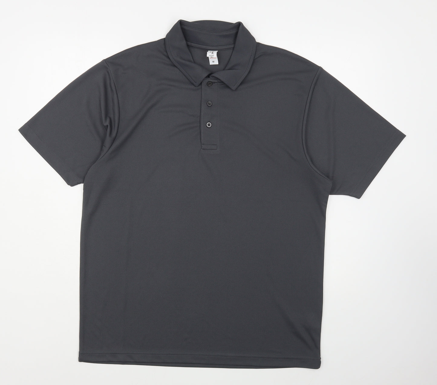 Just Cool Mens Grey  Polyester  Polo Size M Collared Button