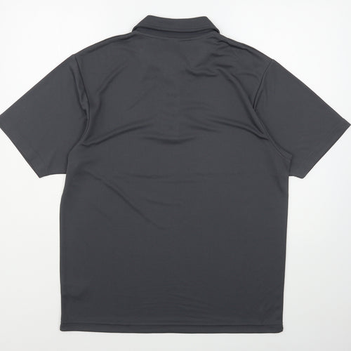 Just Cool Mens Grey  Polyester  Polo Size M Collared Button