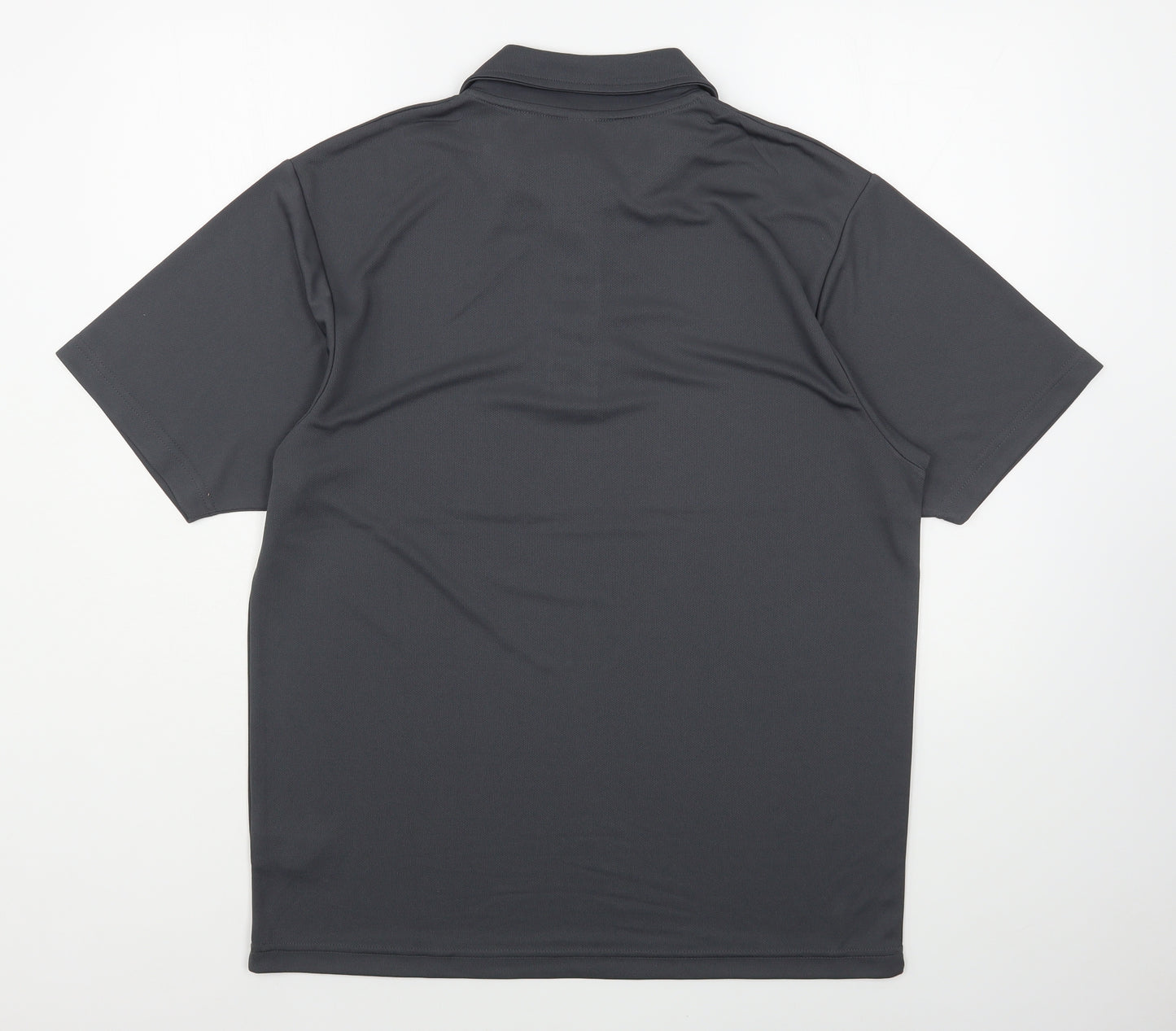 Just Cool Mens Grey  Polyester  Polo Size M Collared Button