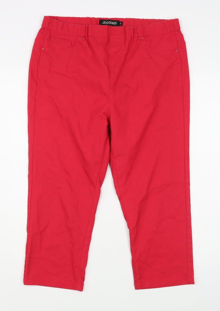 Peacocks Womens Pink Cotton Jegging Jeans Size 14 L20 in Regular