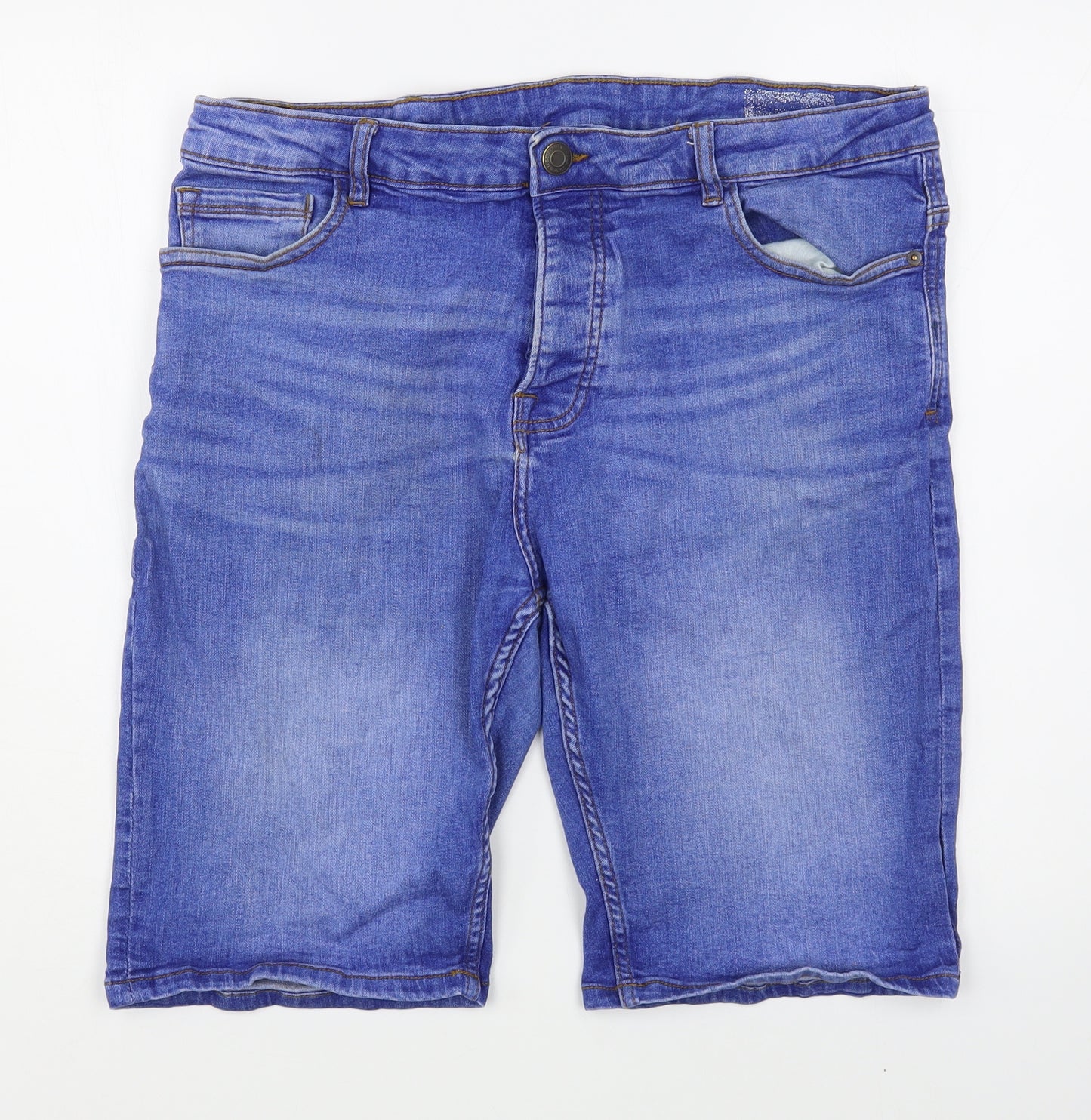 Denim & Co. Mens Blue  Cotton Bermuda Shorts Size 38 in L10 in Regular Zip