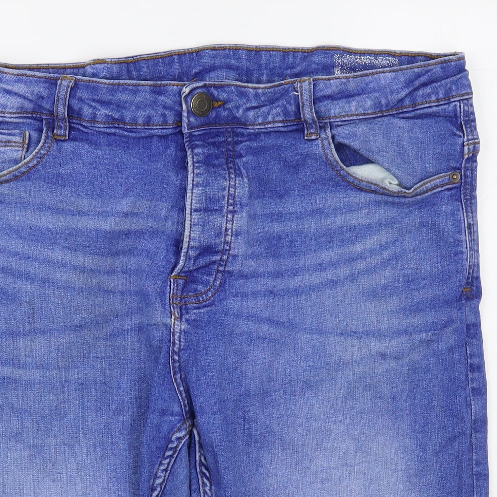 Denim & Co. Mens Blue  Cotton Bermuda Shorts Size 38 in L10 in Regular Zip