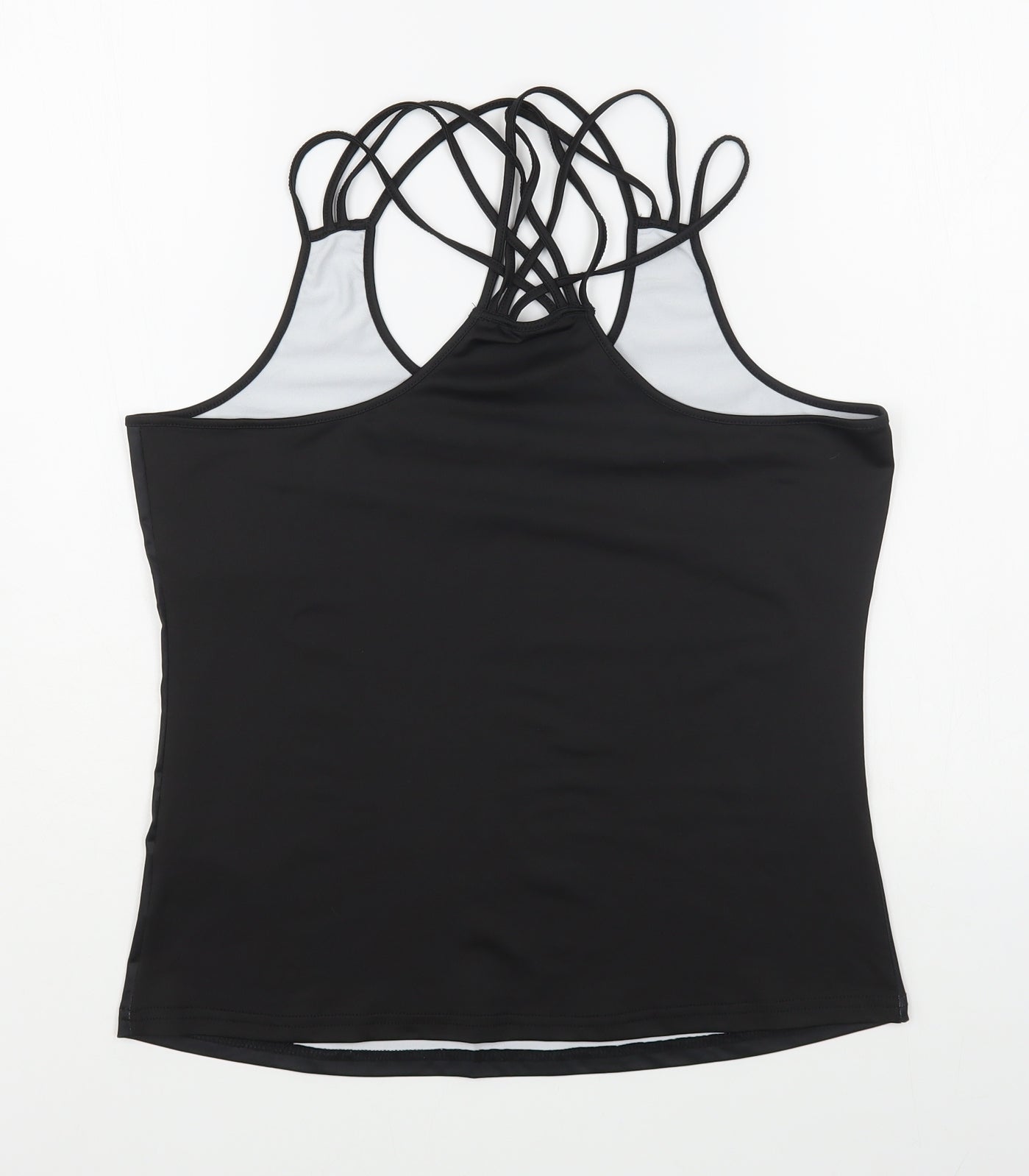 Preworn Womens Black  Polyester Camisole Tank Size XL Scoop Neck