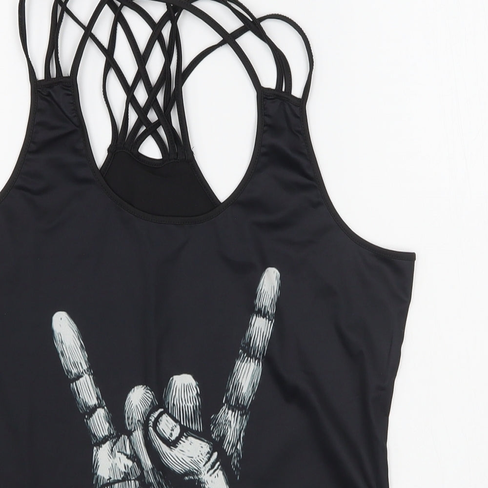 Preworn Womens Black  Polyester Camisole Tank Size XL Scoop Neck