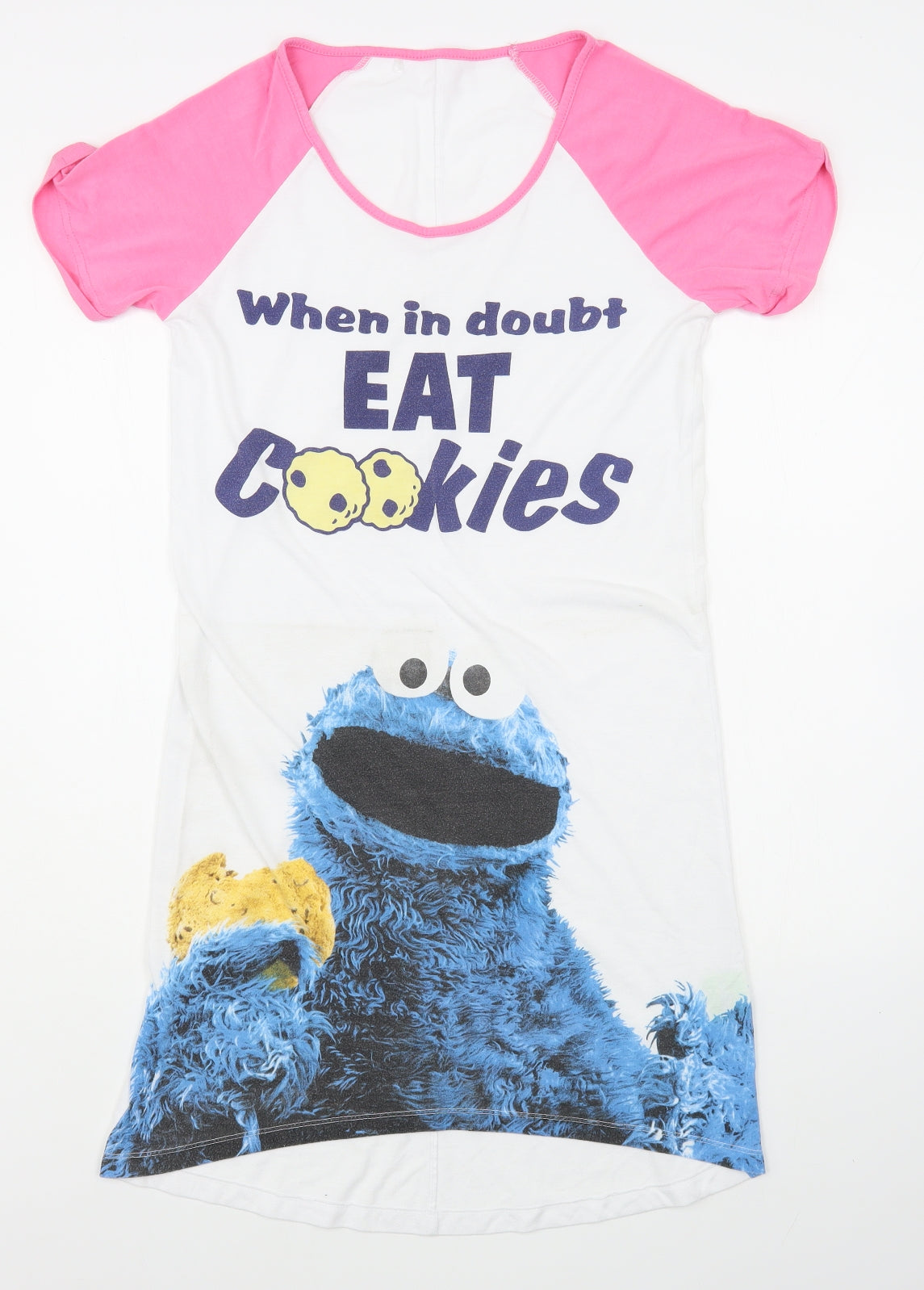 George Womens White  Polyester Top Nightshirt Size 8   - Sesame Street