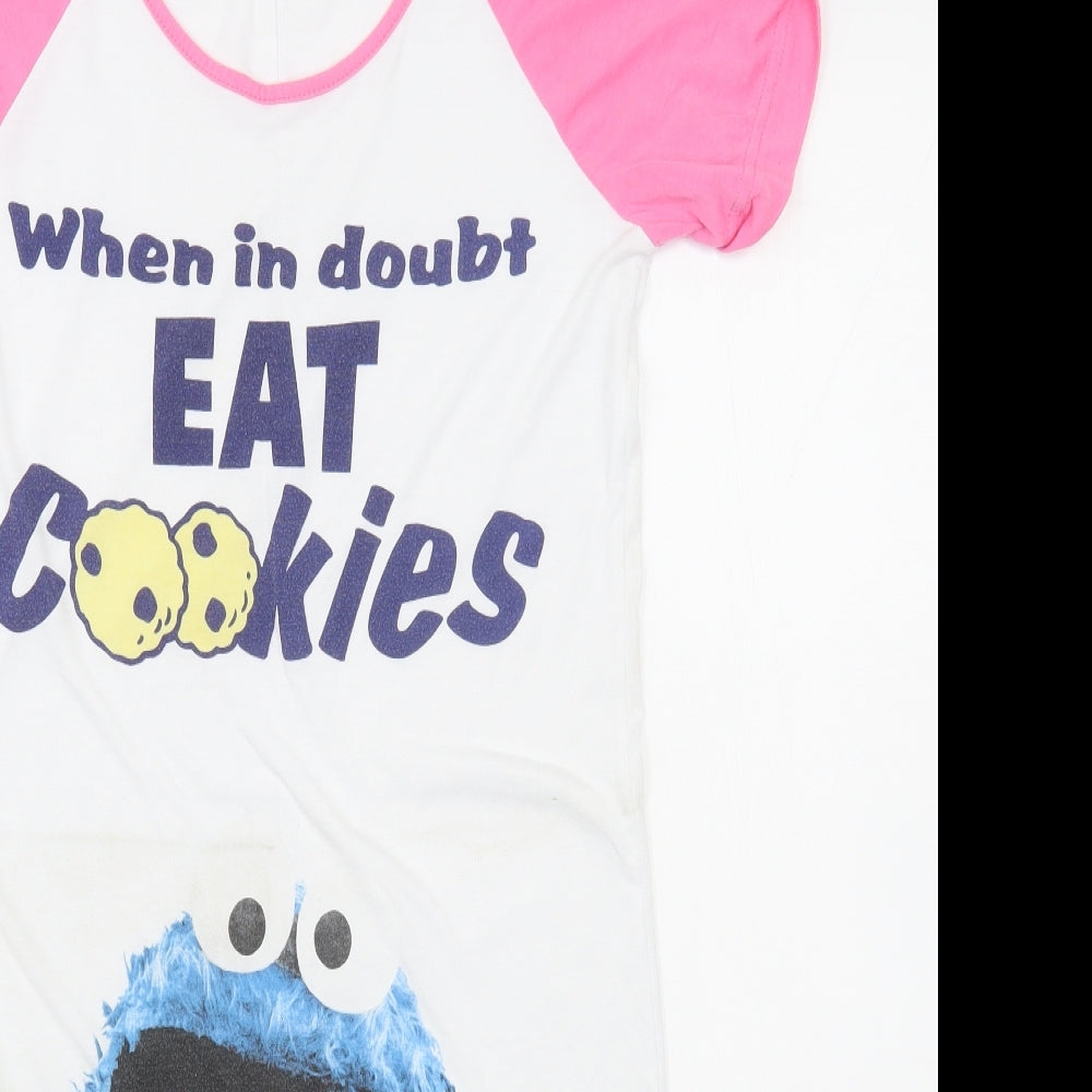 George Womens White  Polyester Top Nightshirt Size 8   - Sesame Street