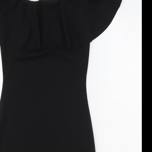 Preworn Womens Black  Polyester Bodycon  Size 8  Square Neck Pullover