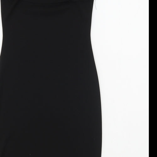 Preworn Womens Black  Polyester Bodycon  Size 8  Square Neck Pullover