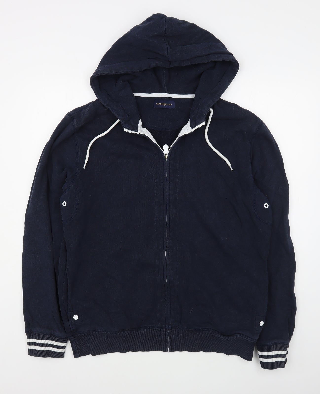 Henri Lloyd Mens Blue  Cotton Full Zip Hoodie Size XL