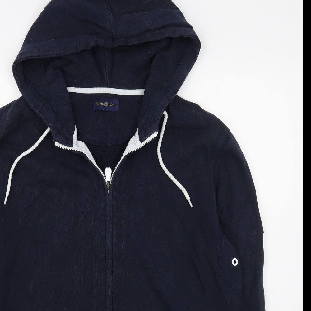 Henri Lloyd Mens Blue  Cotton Full Zip Hoodie Size XL