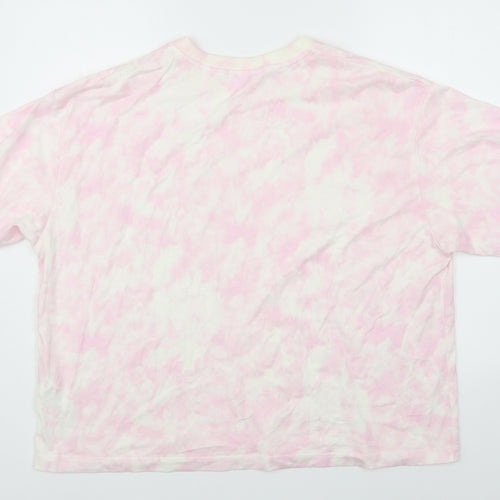 Primark Mens Pink  Cotton  T-Shirt Size L Round Neck  - Tie Dye