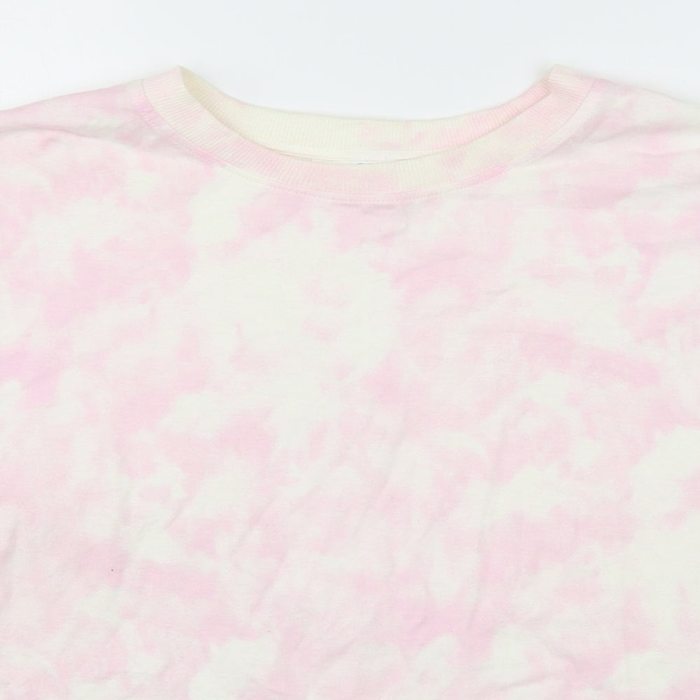 Primark Mens Pink  Cotton  T-Shirt Size L Round Neck  - Tie Dye