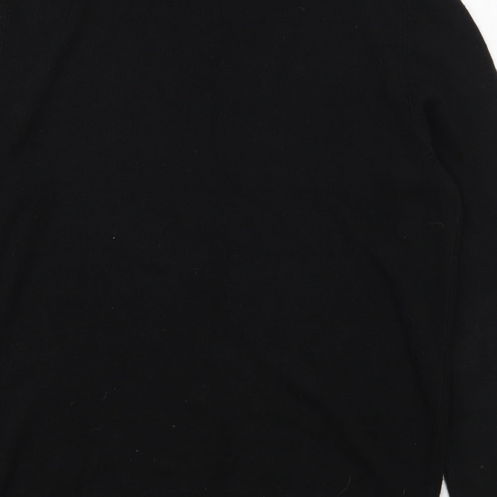 Marks and Spencer Mens Black V-Neck  Acrylic Pullover Jumper Size L