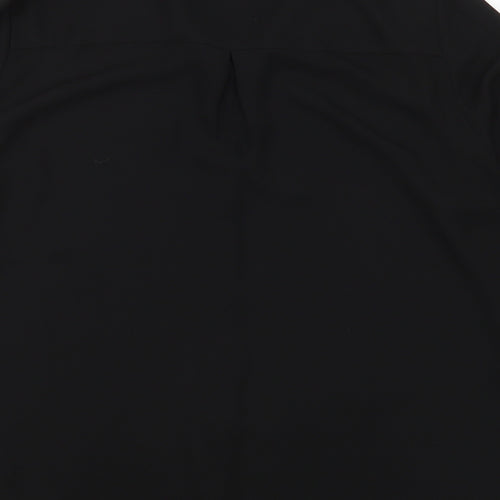 Lipsy Womens Black  Polyester Basic Button-Up Size 12 Collared