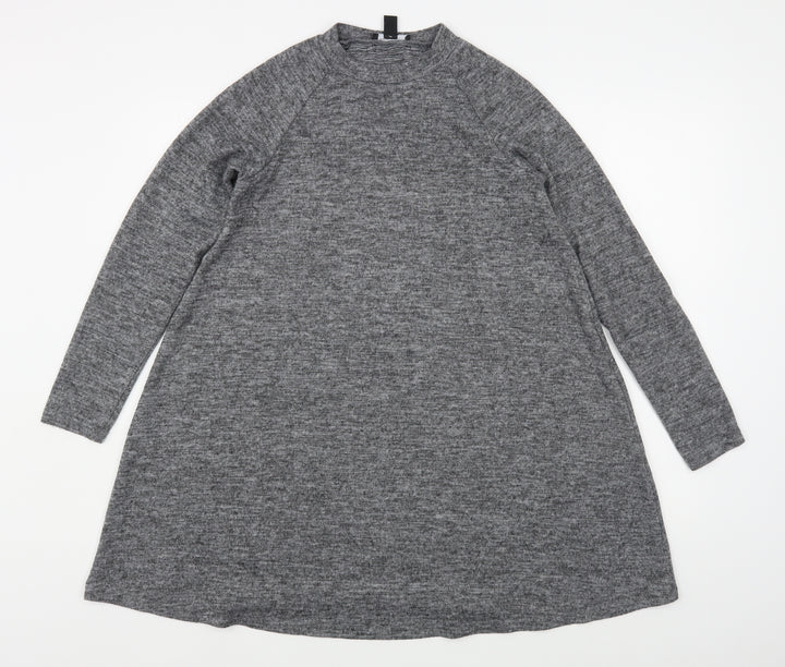 New Look Womens Grey Round Neck  Polyester Pullover Jumper Size 10