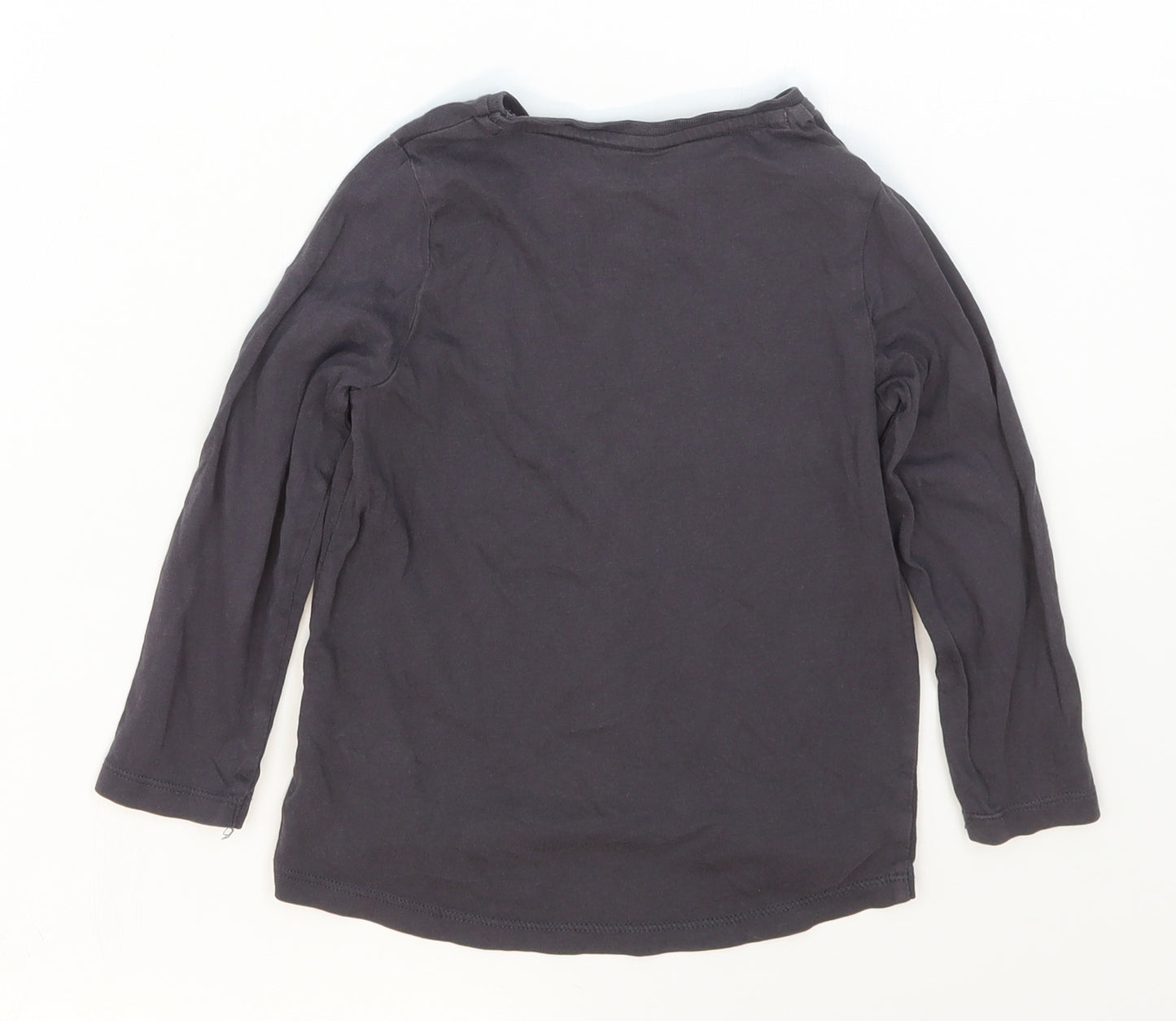 F&F Girls Grey  Cotton Basic T-Shirt Size 3-4 Years Crew Neck Pullover - One Of A Kind