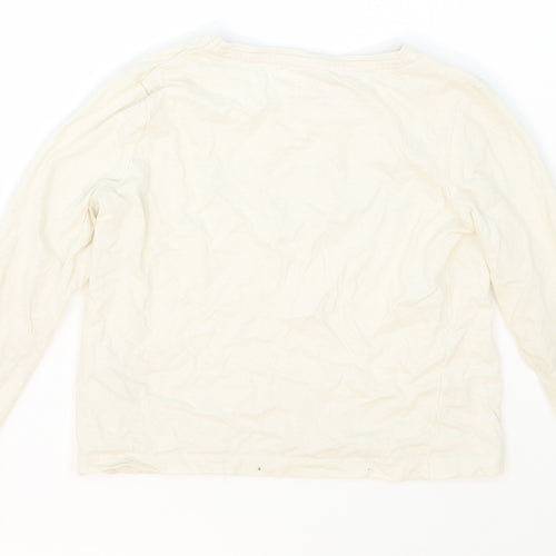 Primark Girls Beige  Cotton Basic T-Shirt Size 4-5 Years Crew Neck Pullover - Just Be Wonderful