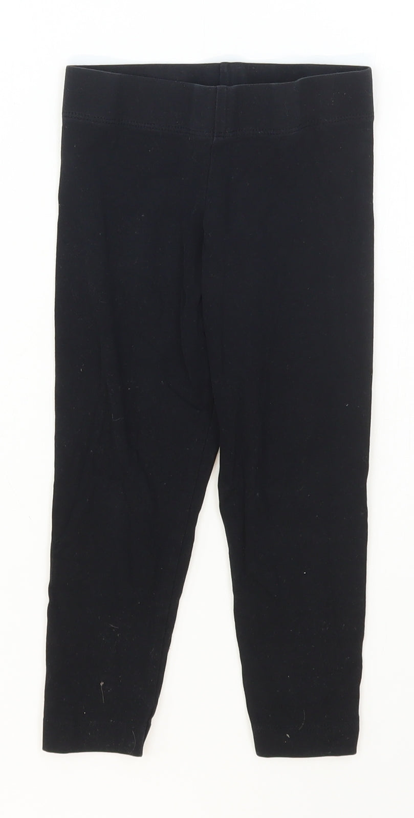Marks and Spencer Girls Black  Cotton Carrot Trousers Size 3-4 Years  Regular