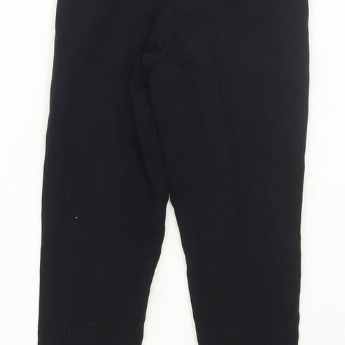 Marks and Spencer Girls Black  Cotton Carrot Trousers Size 3-4 Years  Regular