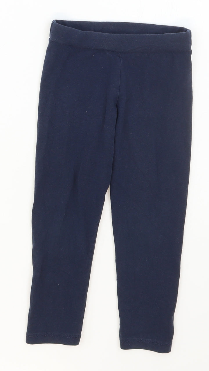 Preworn Girls Blue  Cotton Cargo Trousers Size 3 Years  Regular