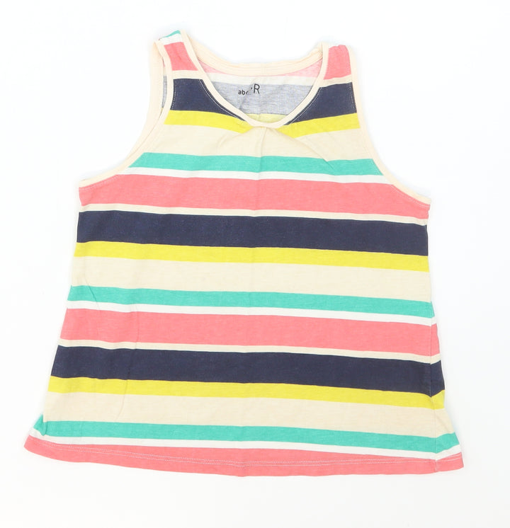 La Redoute Girls Multicoloured Striped Cotton Basic Tank Size 8 Years Round Neck Pullover