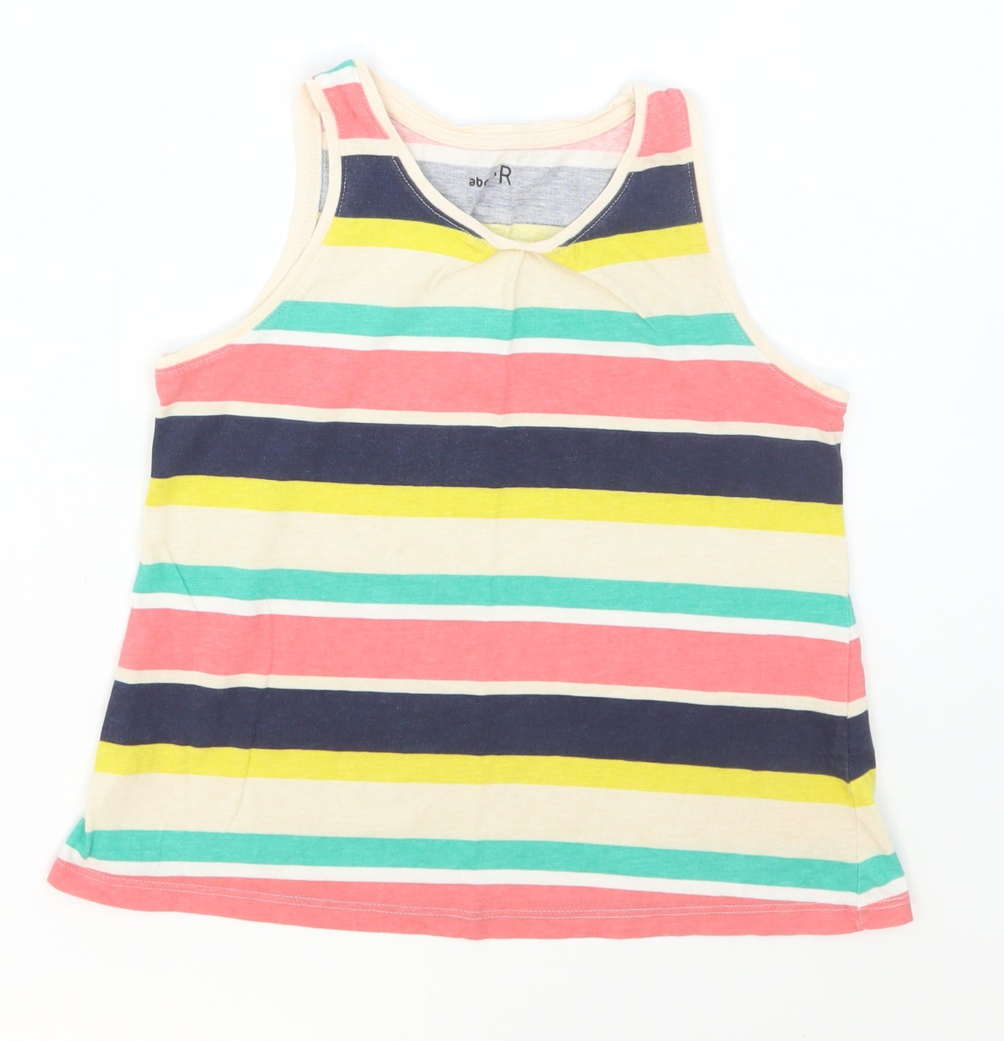 La Redoute Girls Multicoloured Striped Cotton Basic Tank Size 8 Years Round Neck Pullover
