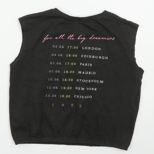 H&M Girls Grey  Cotton Cropped T-Shirt Size 9-10 Years Crew Neck Pullover - Ninety Five