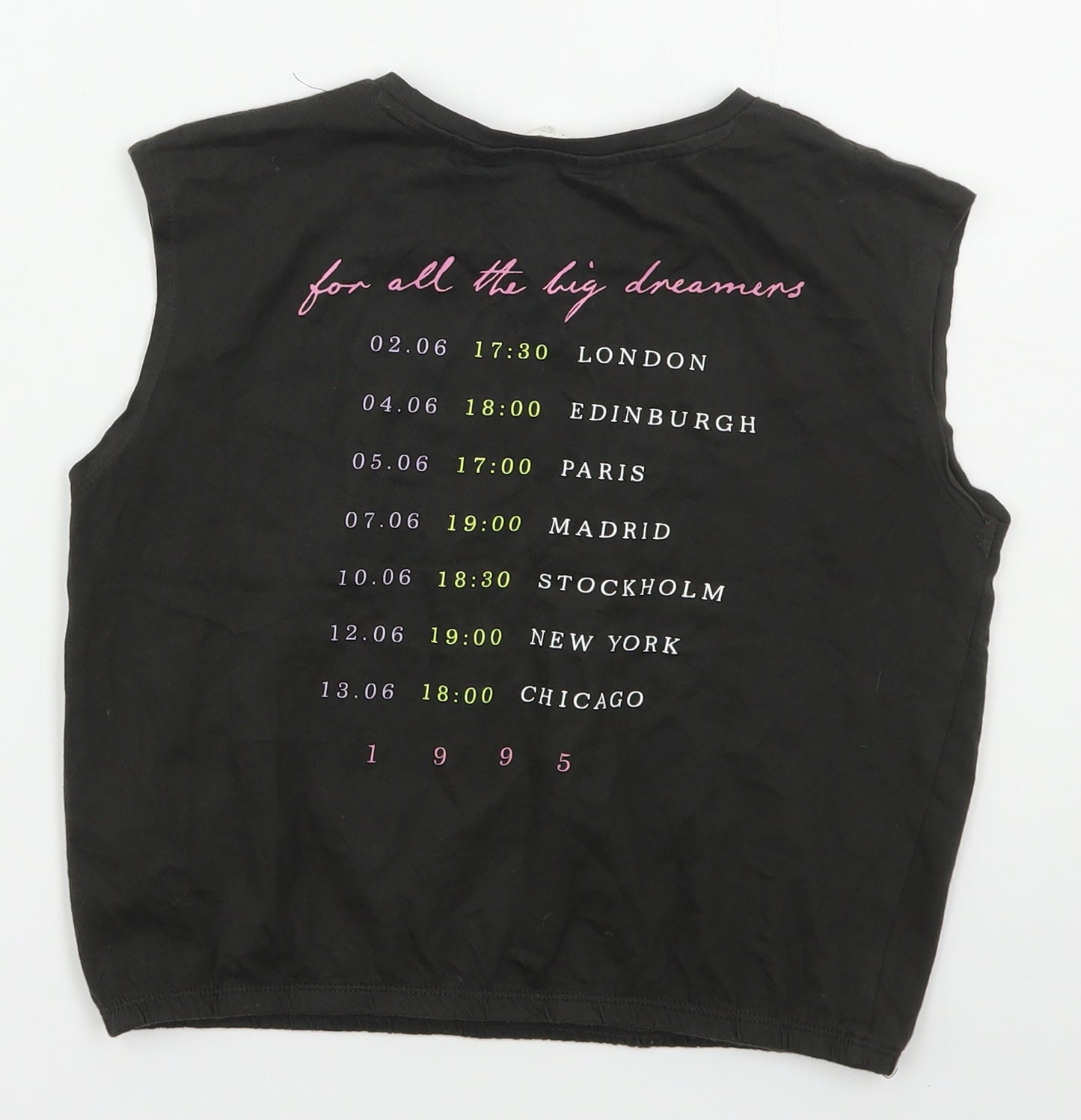 H&M Girls Grey  Cotton Cropped T-Shirt Size 9-10 Years Crew Neck Pullover - Ninety Five