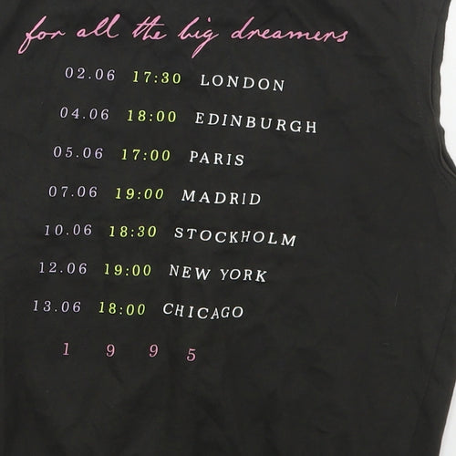 H&M Girls Grey  Cotton Cropped T-Shirt Size 9-10 Years Crew Neck Pullover - Ninety Five