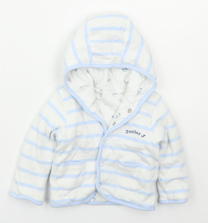 Debenhams Boys Blue Striped Jacket Size 3-6 Months Button - Junior J