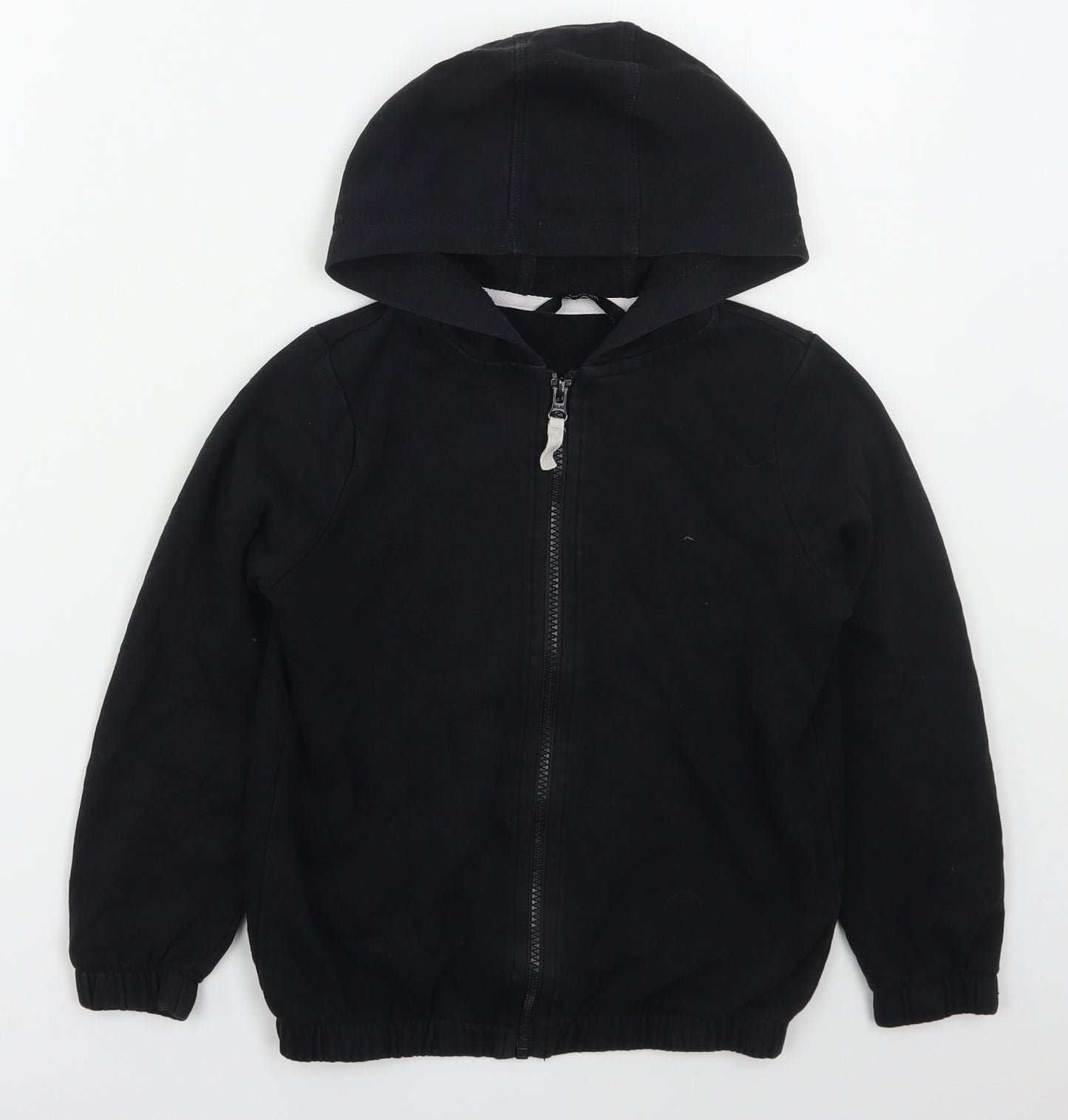 George Boys Black  Cotton Full Zip Hoodie Size 7-8 Years  Zip