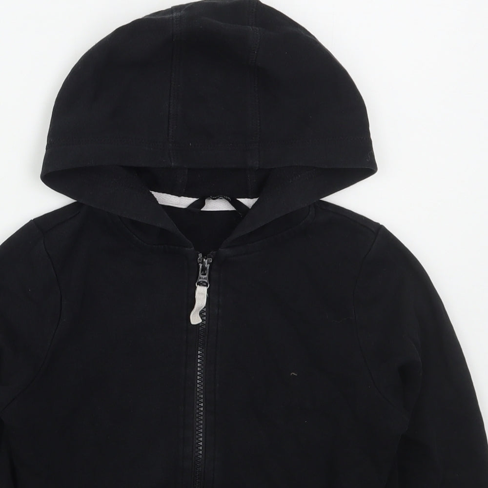 George Boys Black  Cotton Full Zip Hoodie Size 7-8 Years  Zip