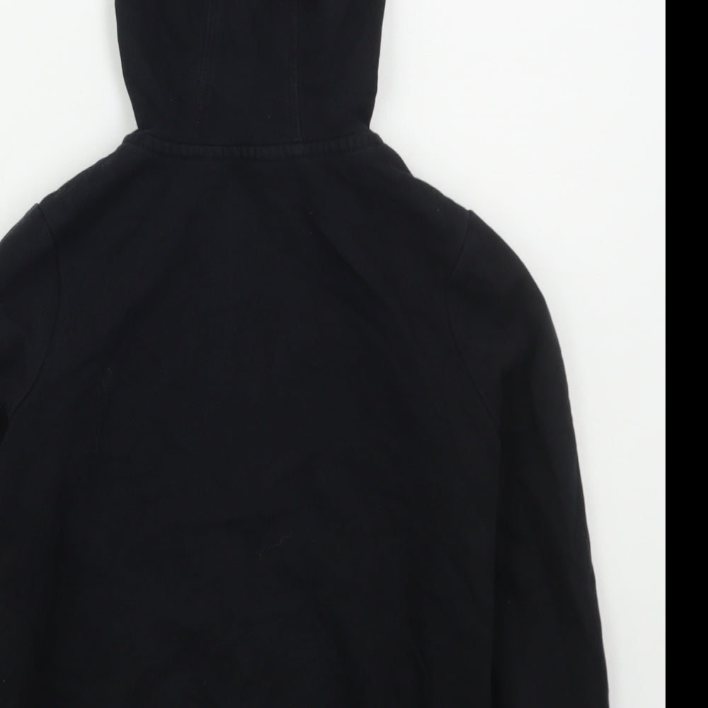 George Boys Black  Cotton Full Zip Hoodie Size 7-8 Years  Zip