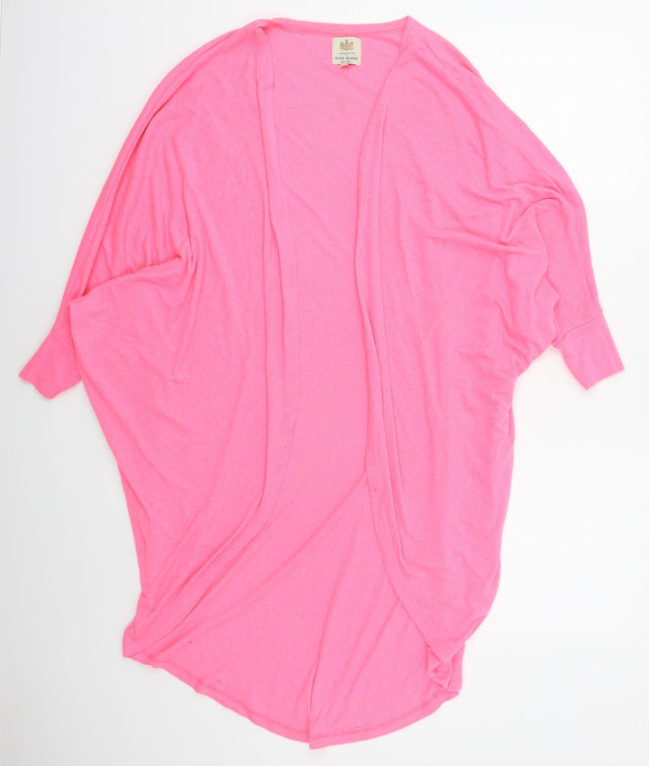 River Island Womens Pink V-Neck  Polyester Cardigan Jumper Size 6
