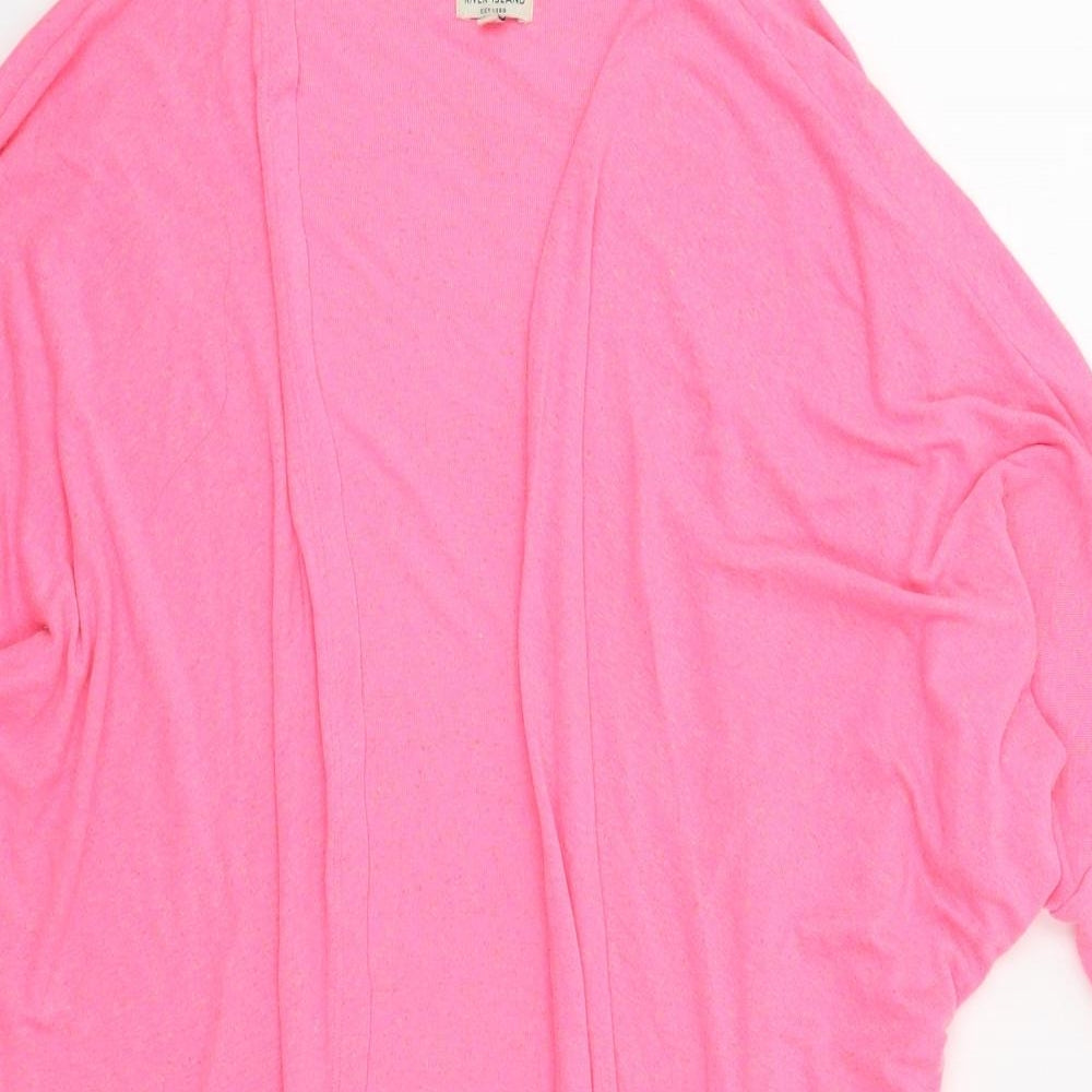 River Island Womens Pink V-Neck  Polyester Cardigan Jumper Size 6